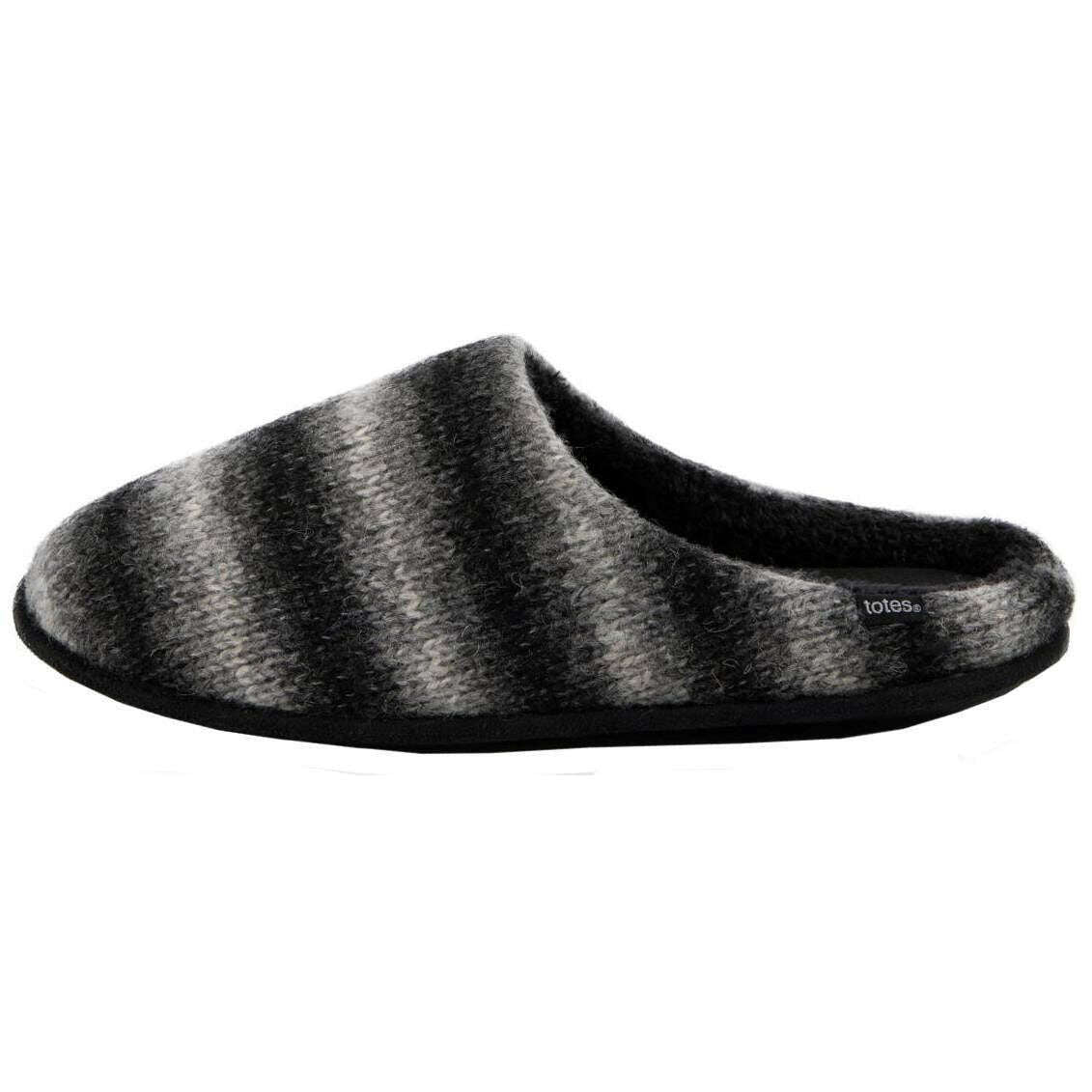 Totes Toasties Knitted Ombre Mule Slippers - Grey - Image 3
