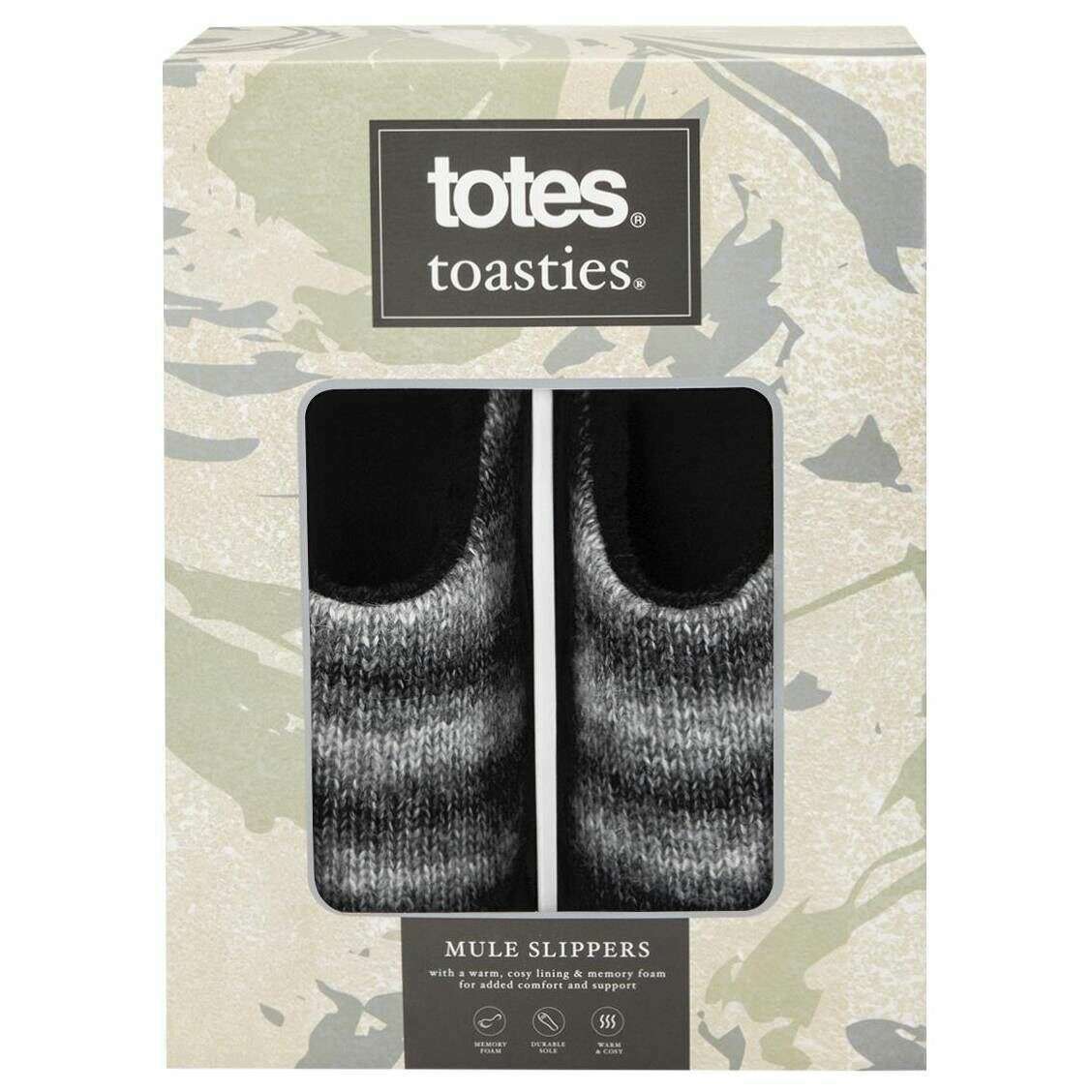 Totes Toasties Knitted Ombre Mule Slippers - Grey - Image 7
