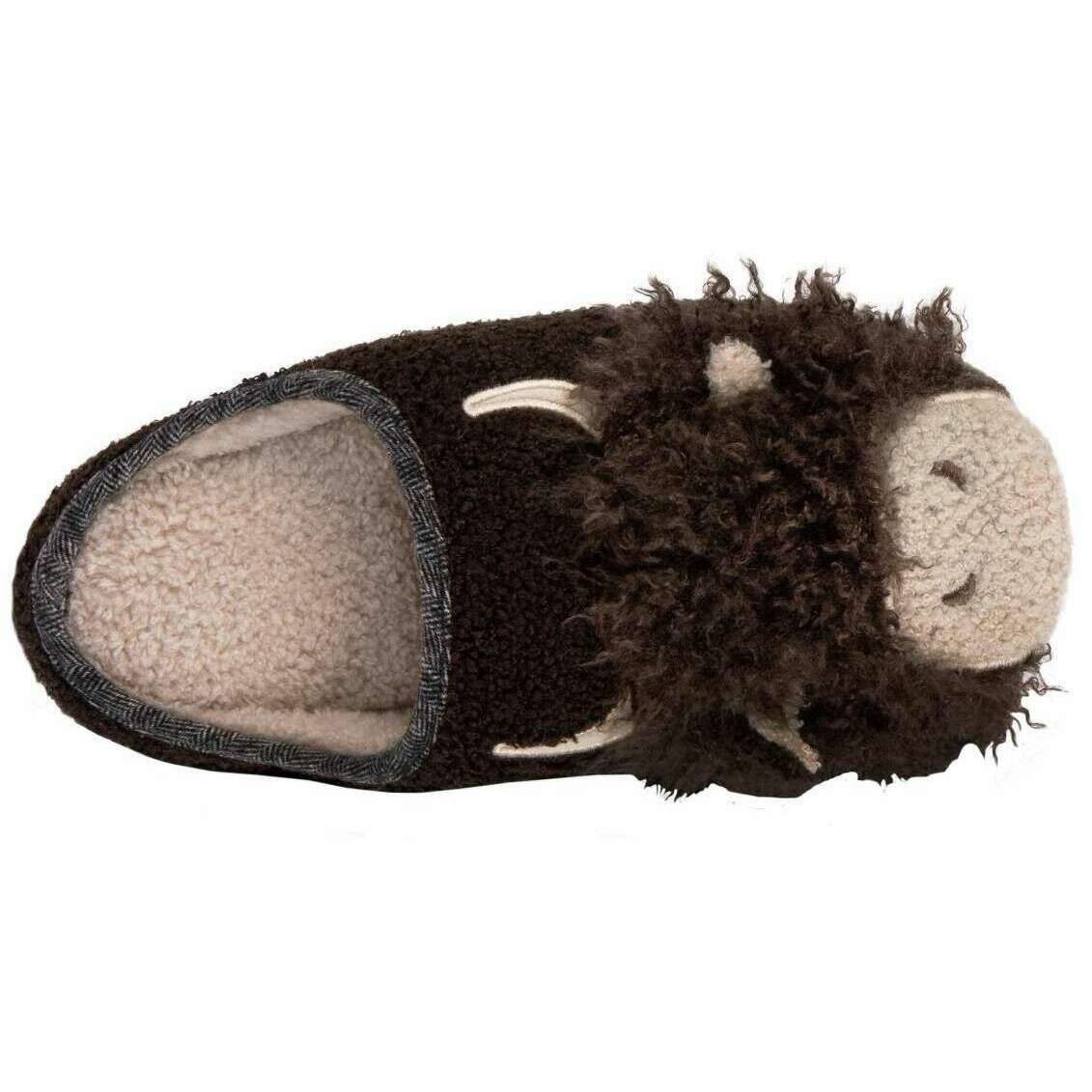 Totes Toasties Novelty Applique Mule Slippers - Brown - Image 4