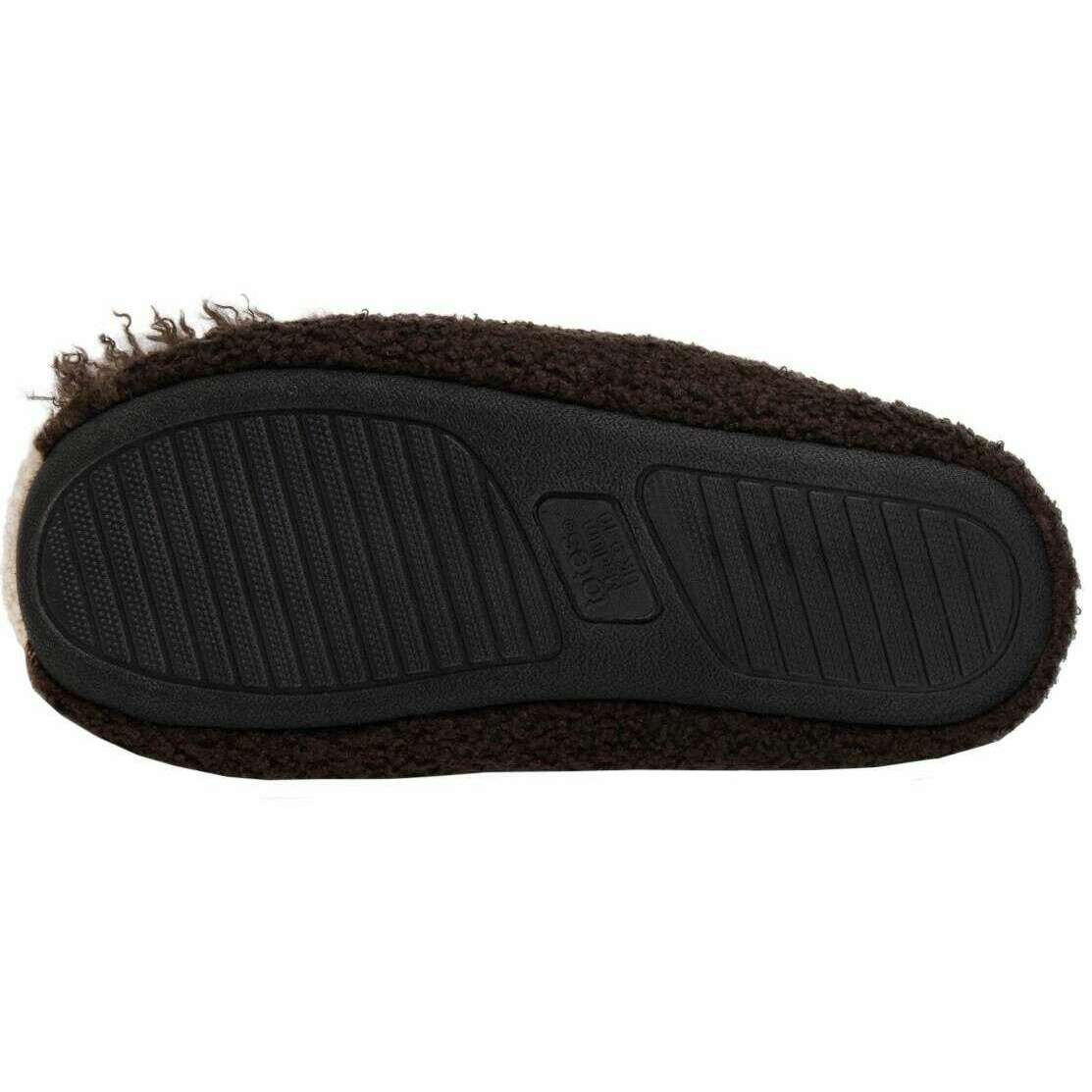 Totes Toasties Novelty Applique Mule Slippers - Brown - Image 5