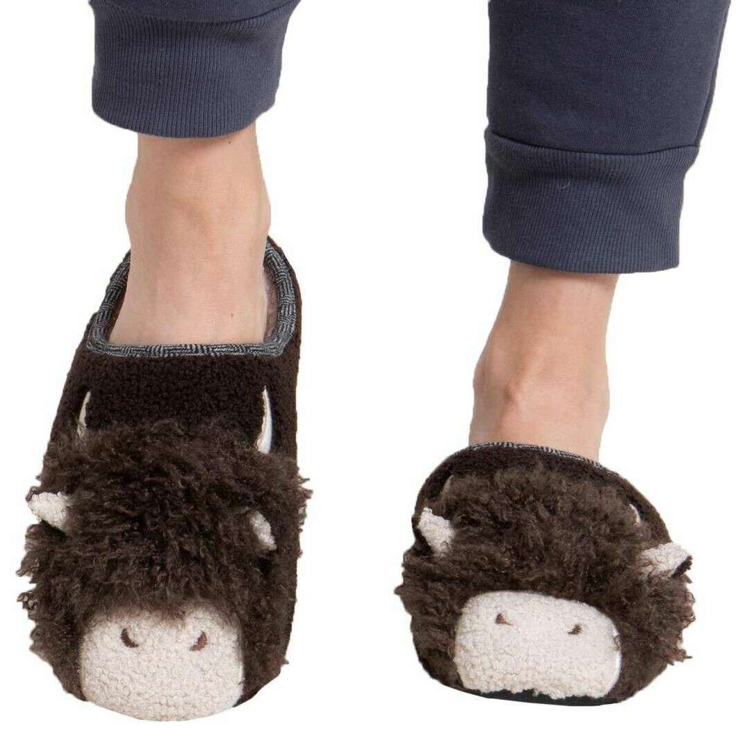 Totes Toasties Novelty Applique Mule Slippers - Brown - Image 6