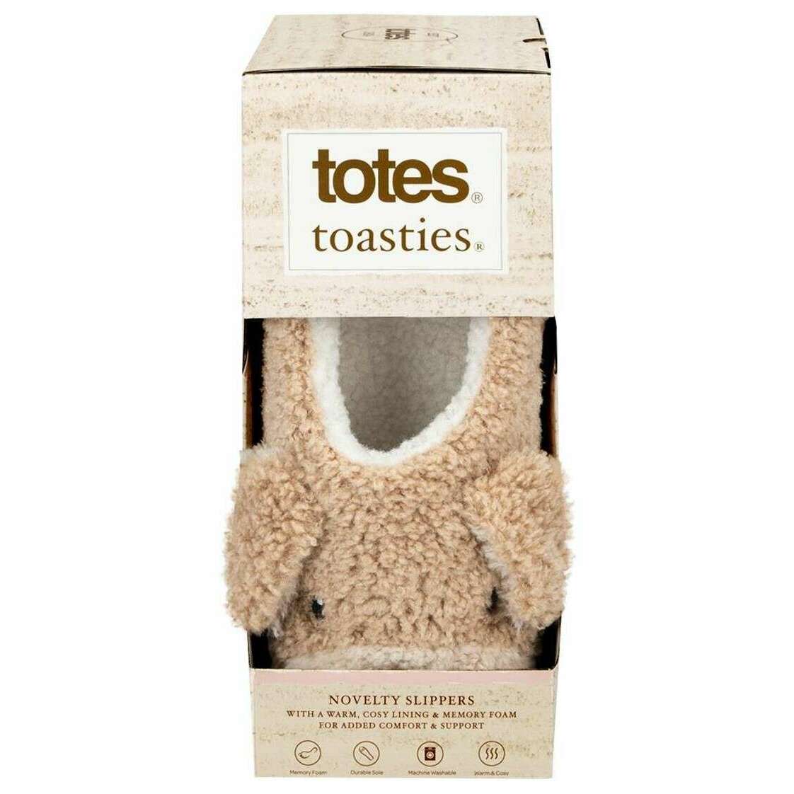 Totes Toasties Novelty Dog Full Back Slippers - Beige - Image 7