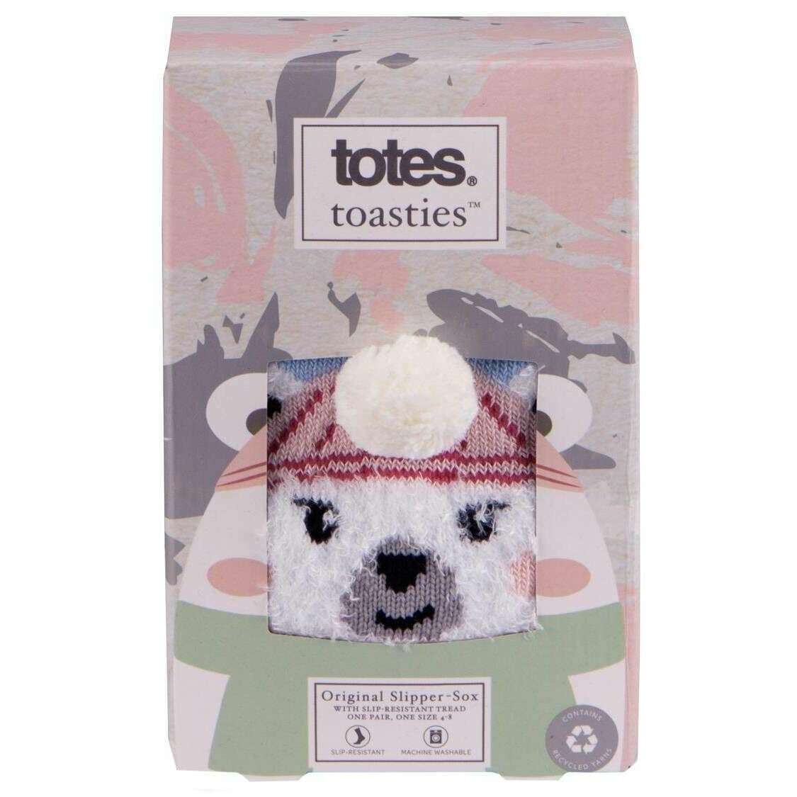 Totes Toasties Novelty Original Slipper Socks - Polar Bear Blue - Image 4