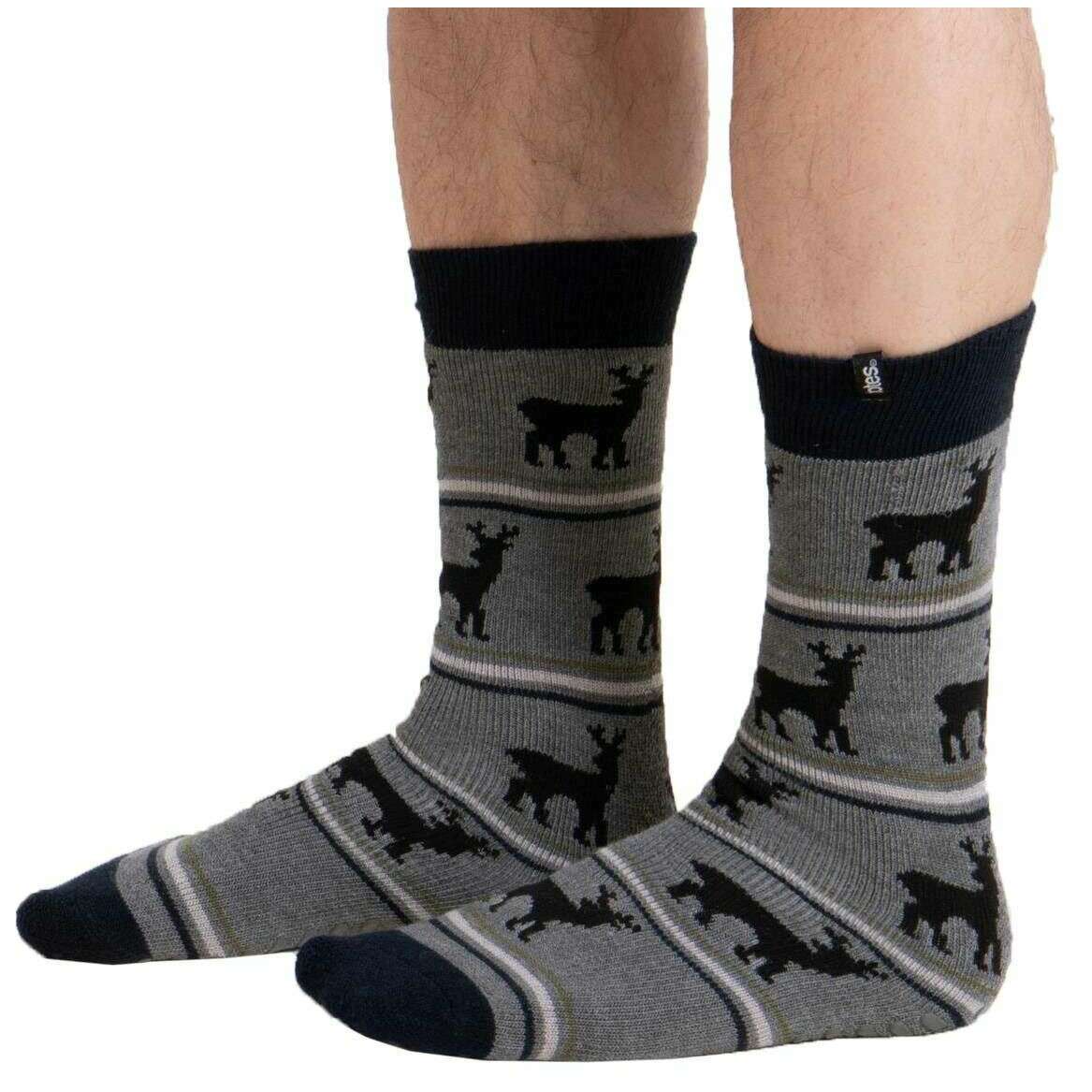 Totes Toasties Novelty Original Slipper Socks - Stag Black - Image 3