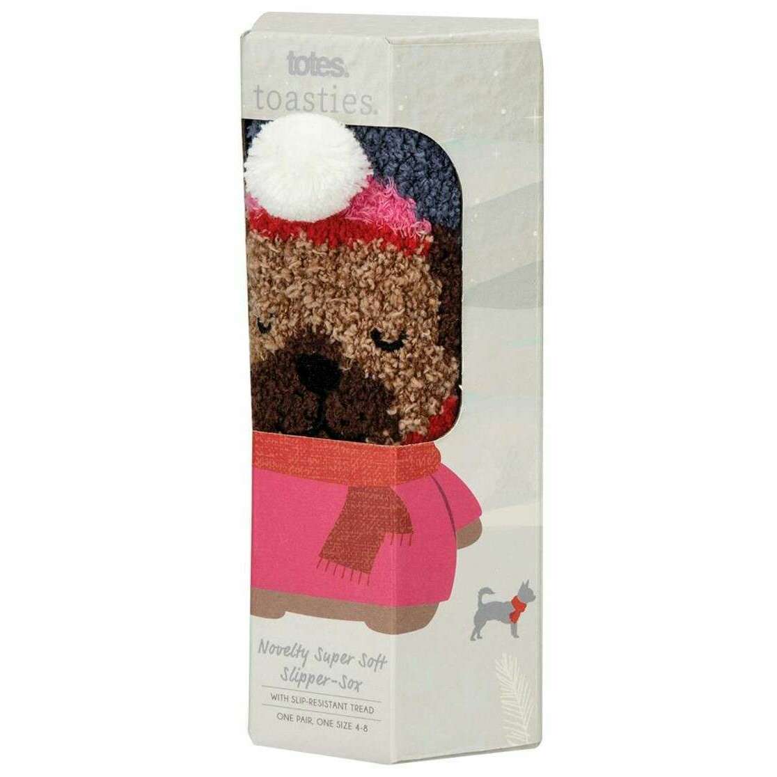 Totes Toasties Novelty Super Soft Slipper Socks - Dog Purple - Image 5