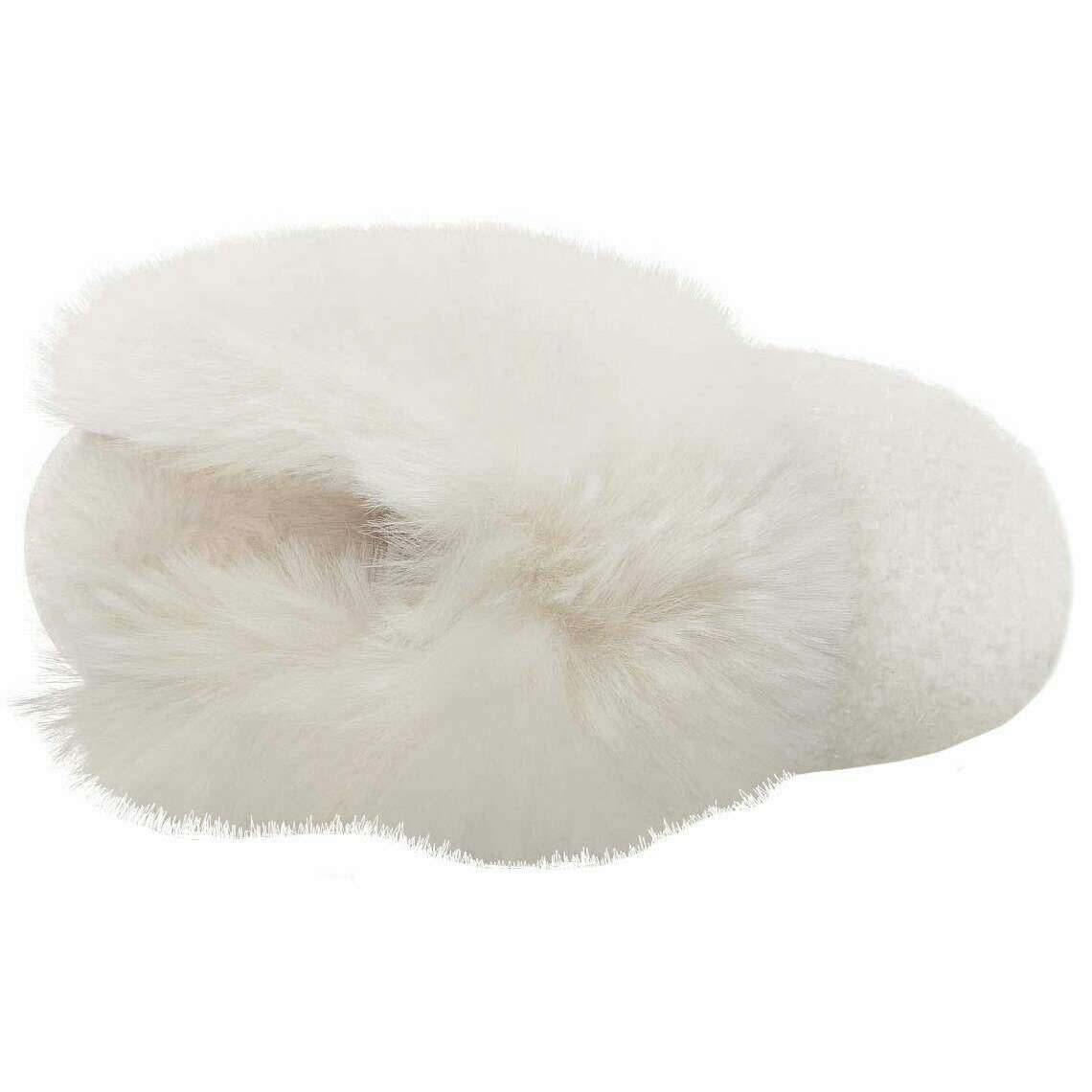 Totes Toasties Sparkle Textured Faux Fur Mule Slippers - Cream - Image 4