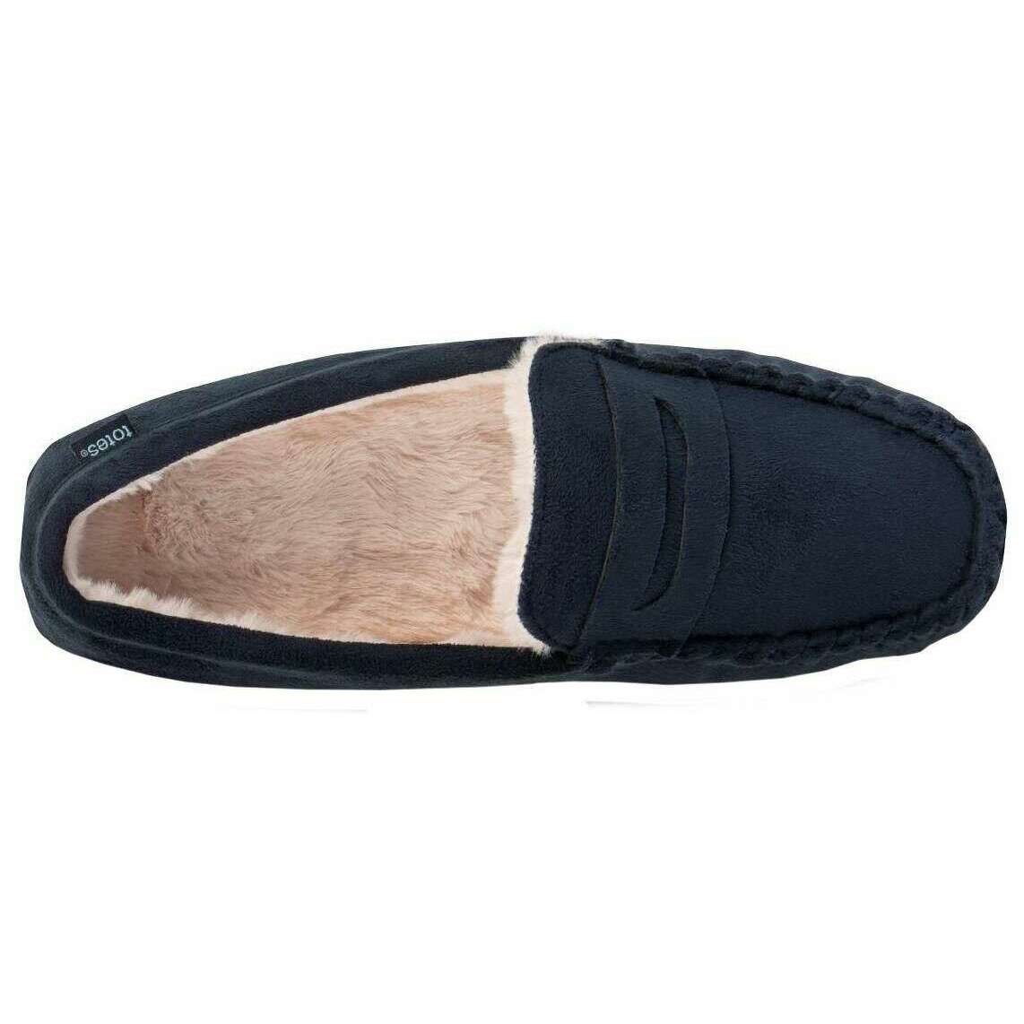 Totes Toasties Suedette Moccasin Slippers - Navy - Image 4