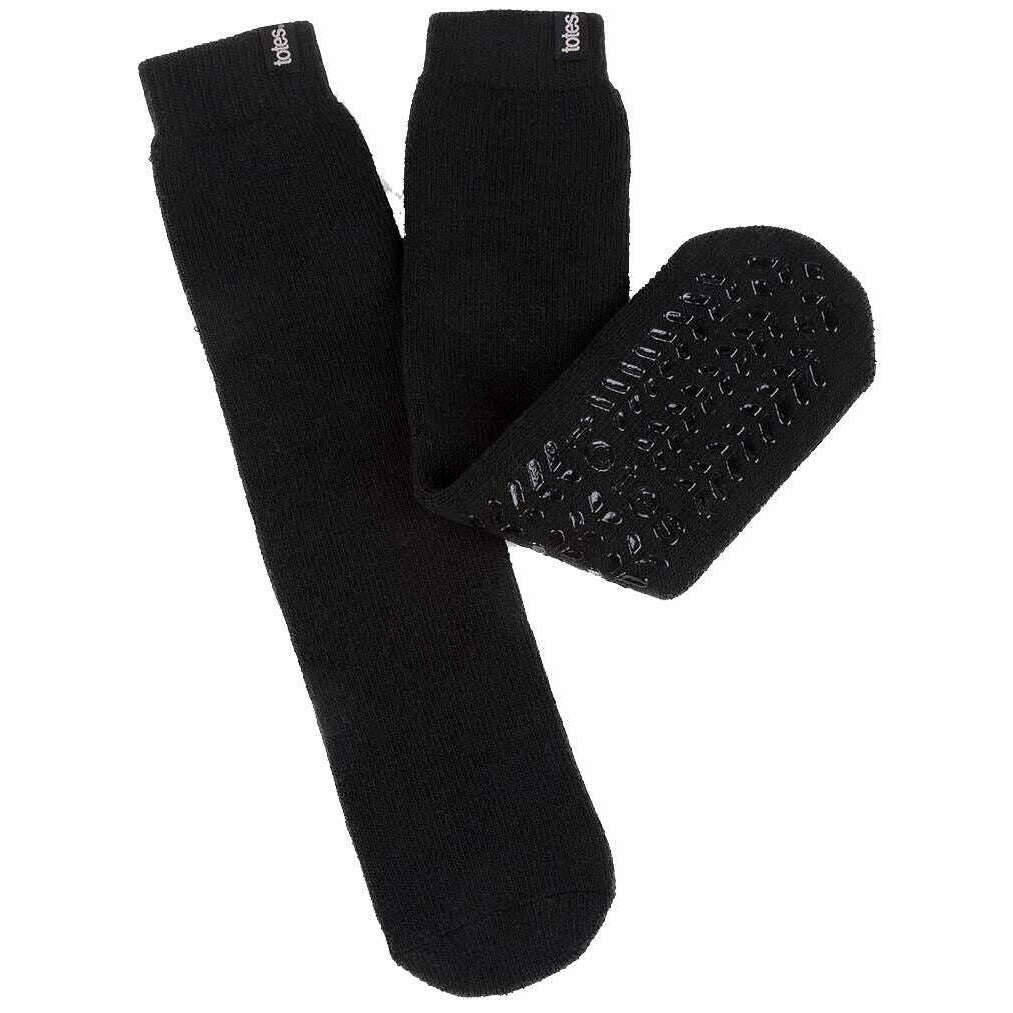 Totes Toasties Thermal Brushed Original Slipper Socks - Black