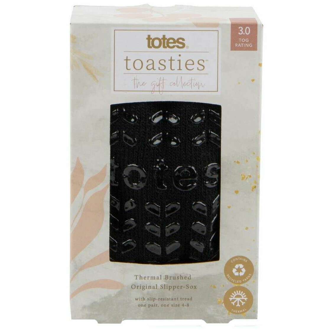 Totes Toasties Thermal Brushed Original Slipper Socks - Black - Image 4