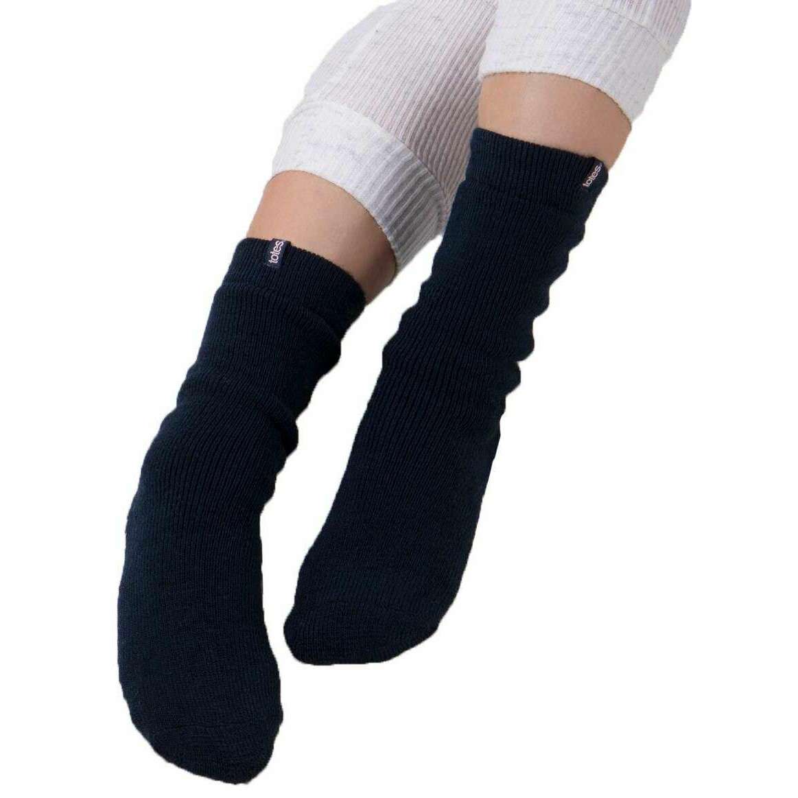 Totes Toasties Thermal Brushed Original Slipper Socks - Navy - Image 3