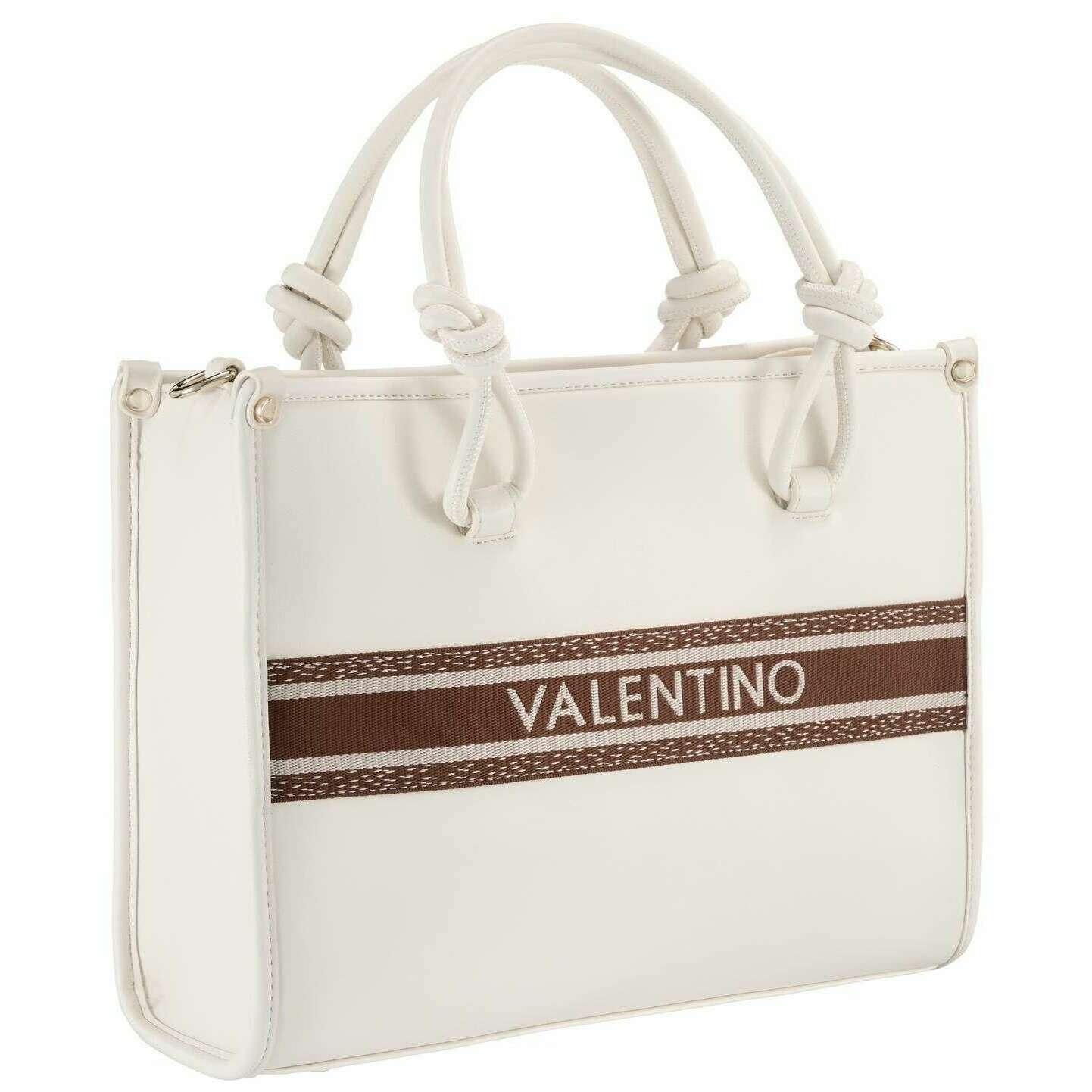 Valentino Aella Shopping Bag - Bianco White/Brown - Image 3