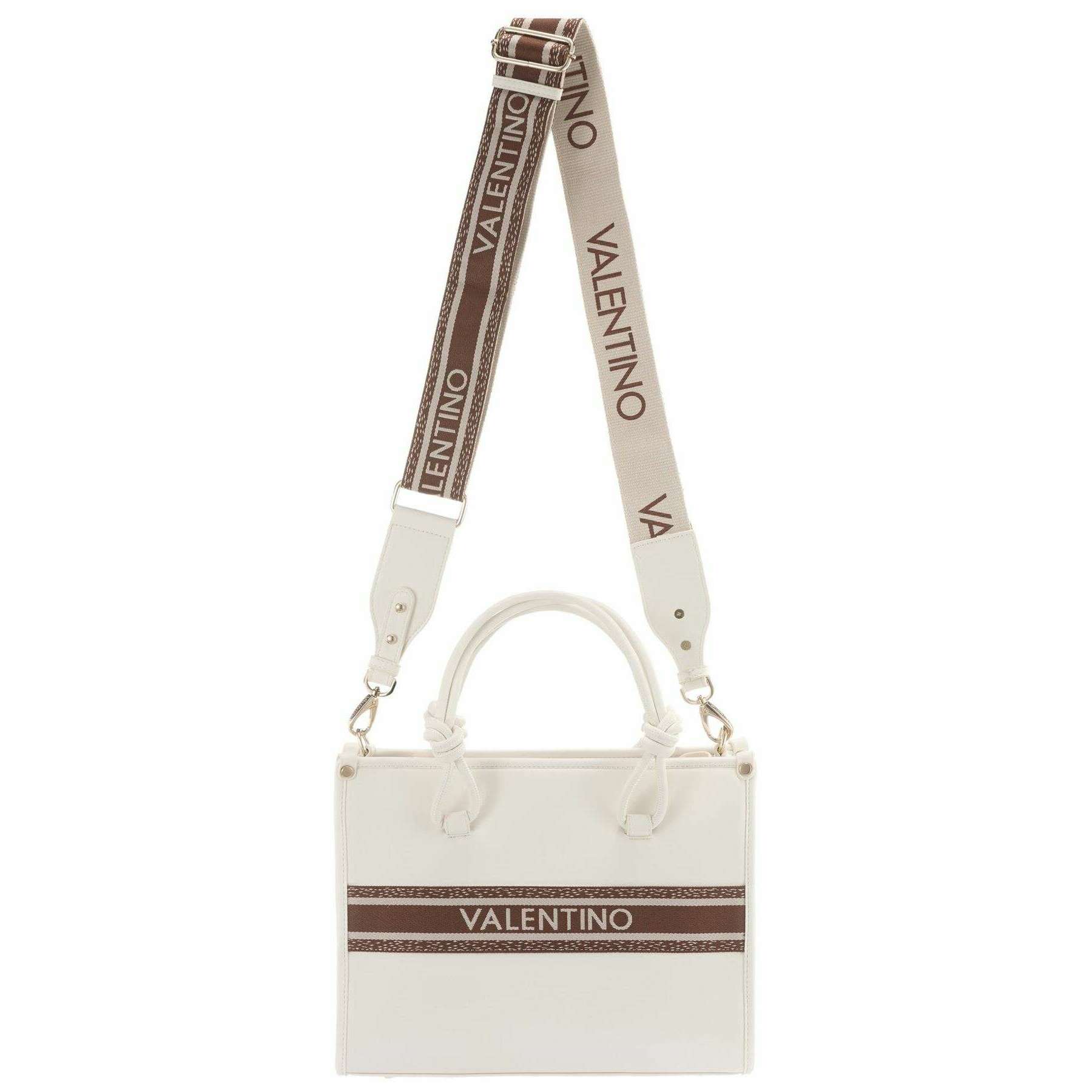 Valentino Aella Shopping Bag - Bianco White/Brown - Image 4
