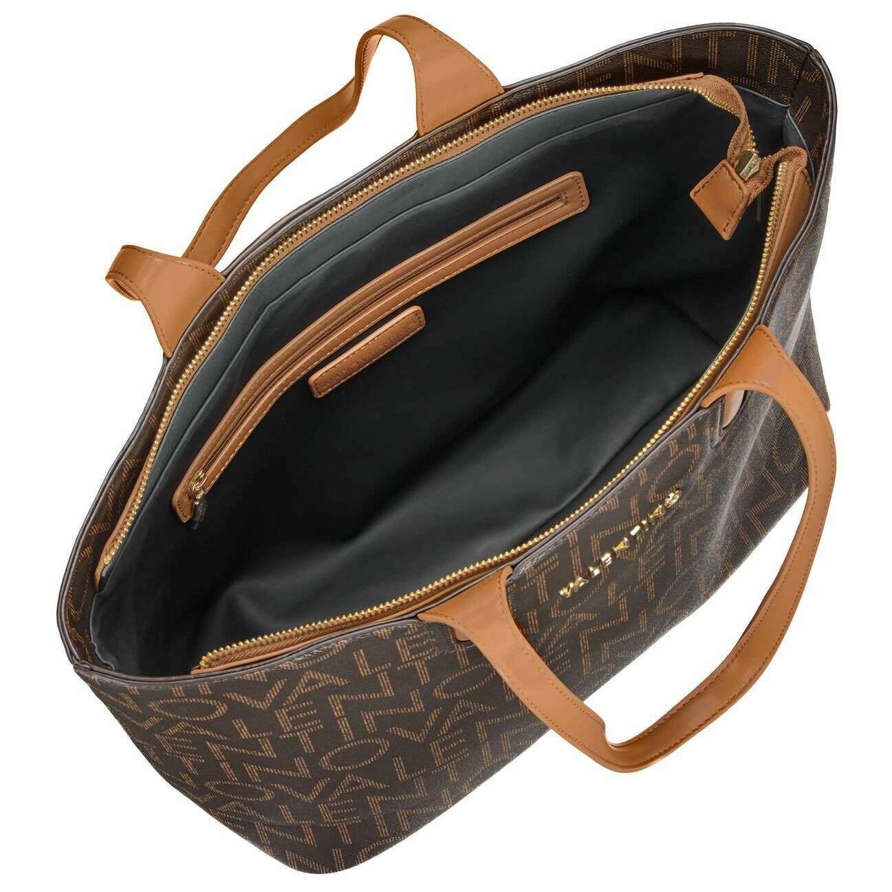 Valentino Regina Re Shopping Bag - Morto Brown/Natural Tan - Image 4