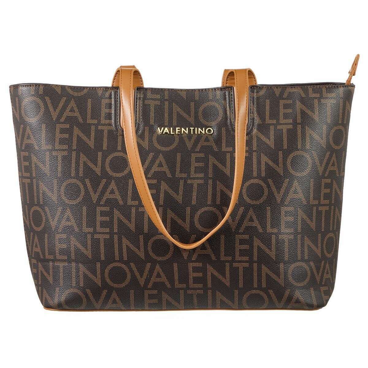 Valentino Regina Re Shopping Bag - Morto Brown/Natural Tan - Image 5