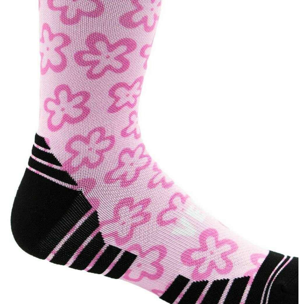 Versus Flower Power Active Crew Socks - Black/Pink - Image 2