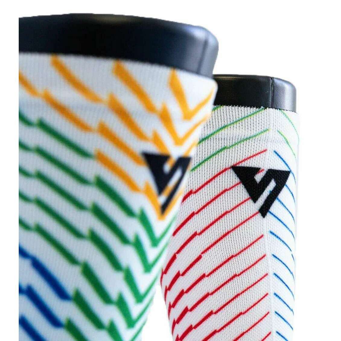 Versus South African Stripes Active Crew Socks - Black/White/Green - Image 3