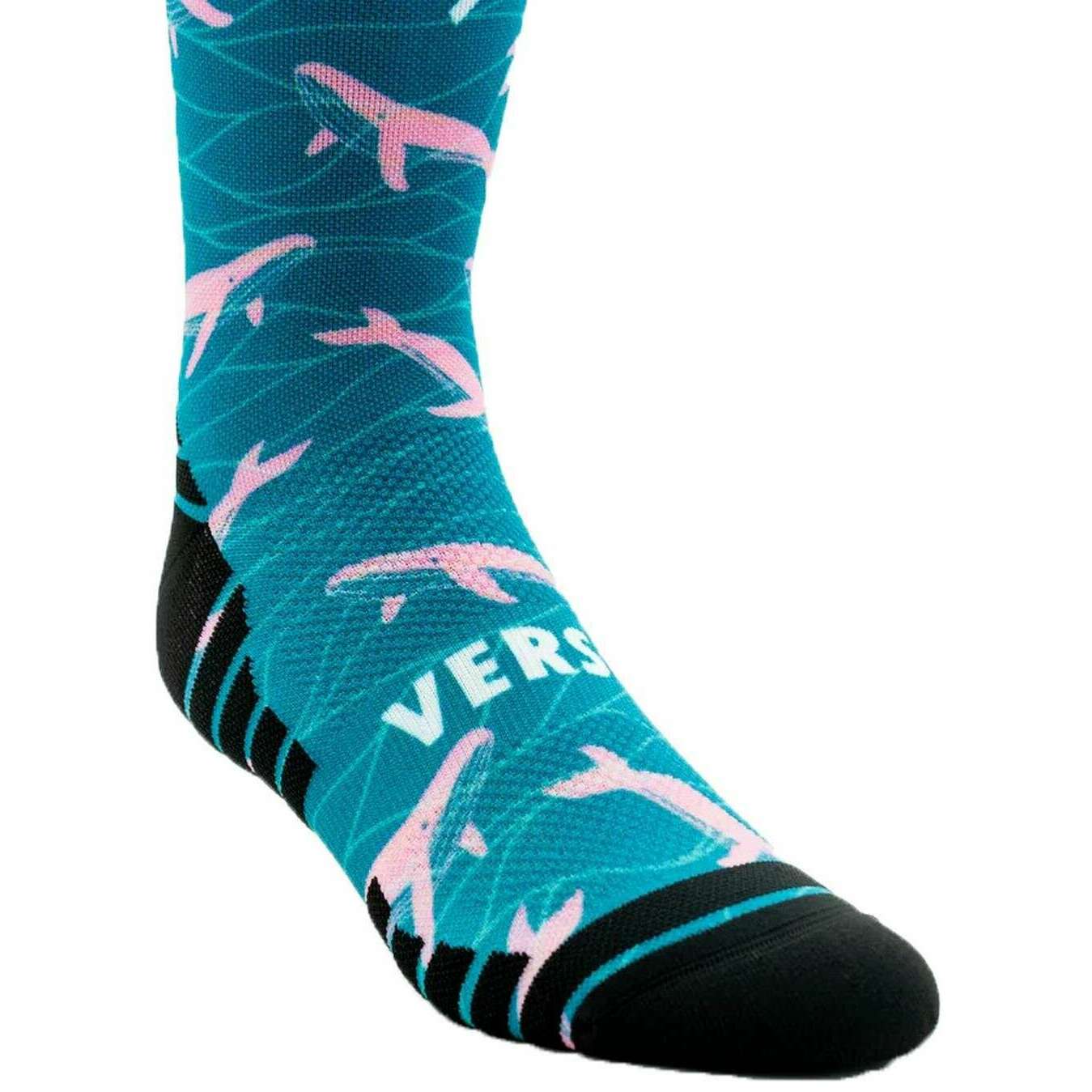 Versus Whale Active Crew Socks - Black/Blue/Pink - Image 3