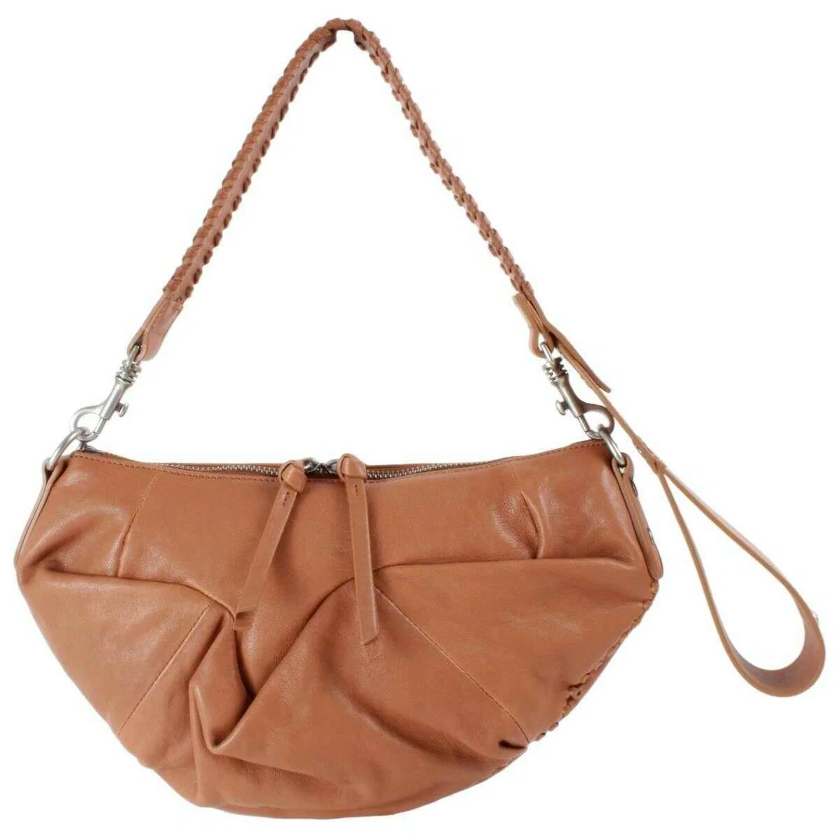 Vivienne Westwood Agnes Supple Leather Small Shoulder Bag - Honey Brown/Dark Silver