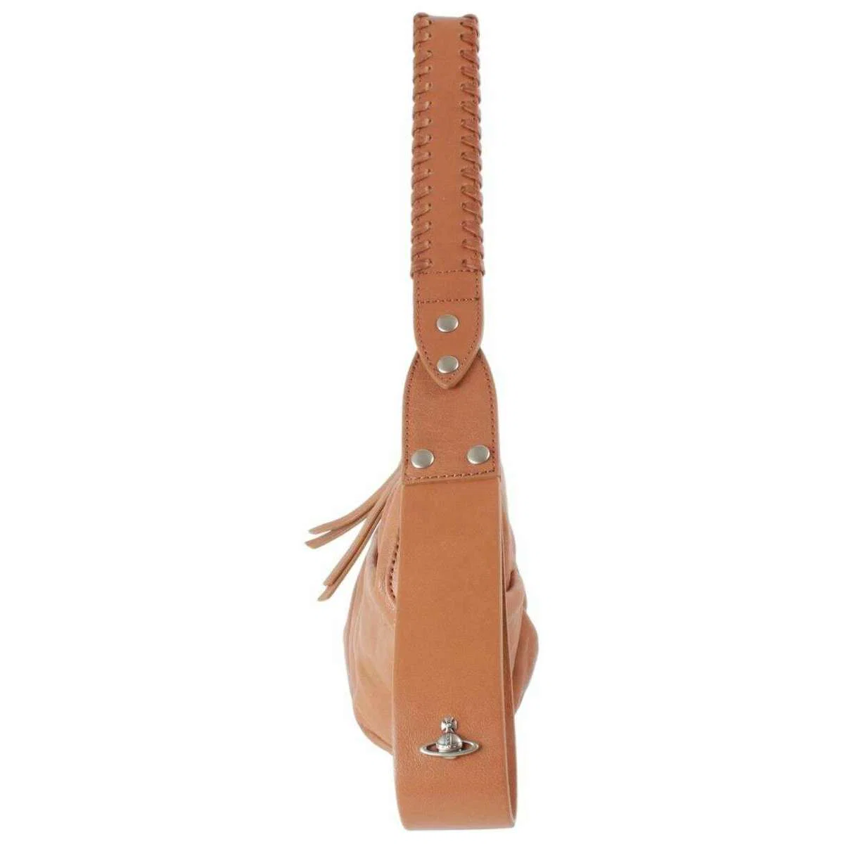 Vivienne Westwood Agnes Supple Leather Small Shoulder Bag - Honey Brown/Dark Silver - Image 5