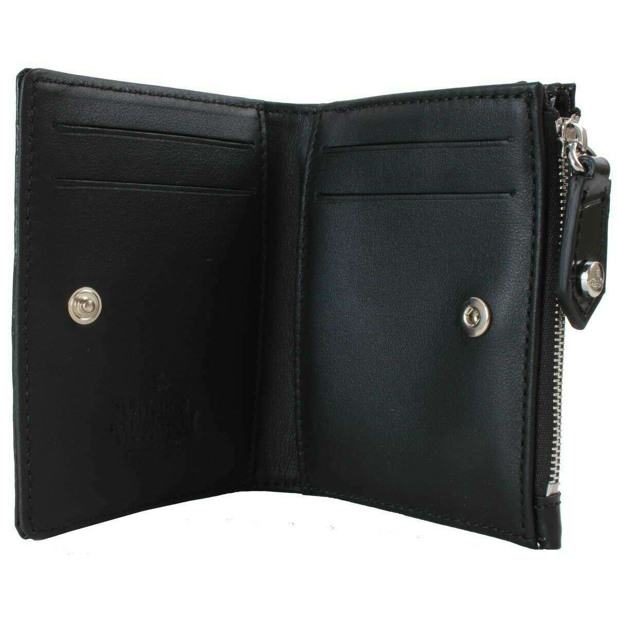 Vivienne Westwood Embossed Croc Slim Flap Card Holder - Black - Image 3