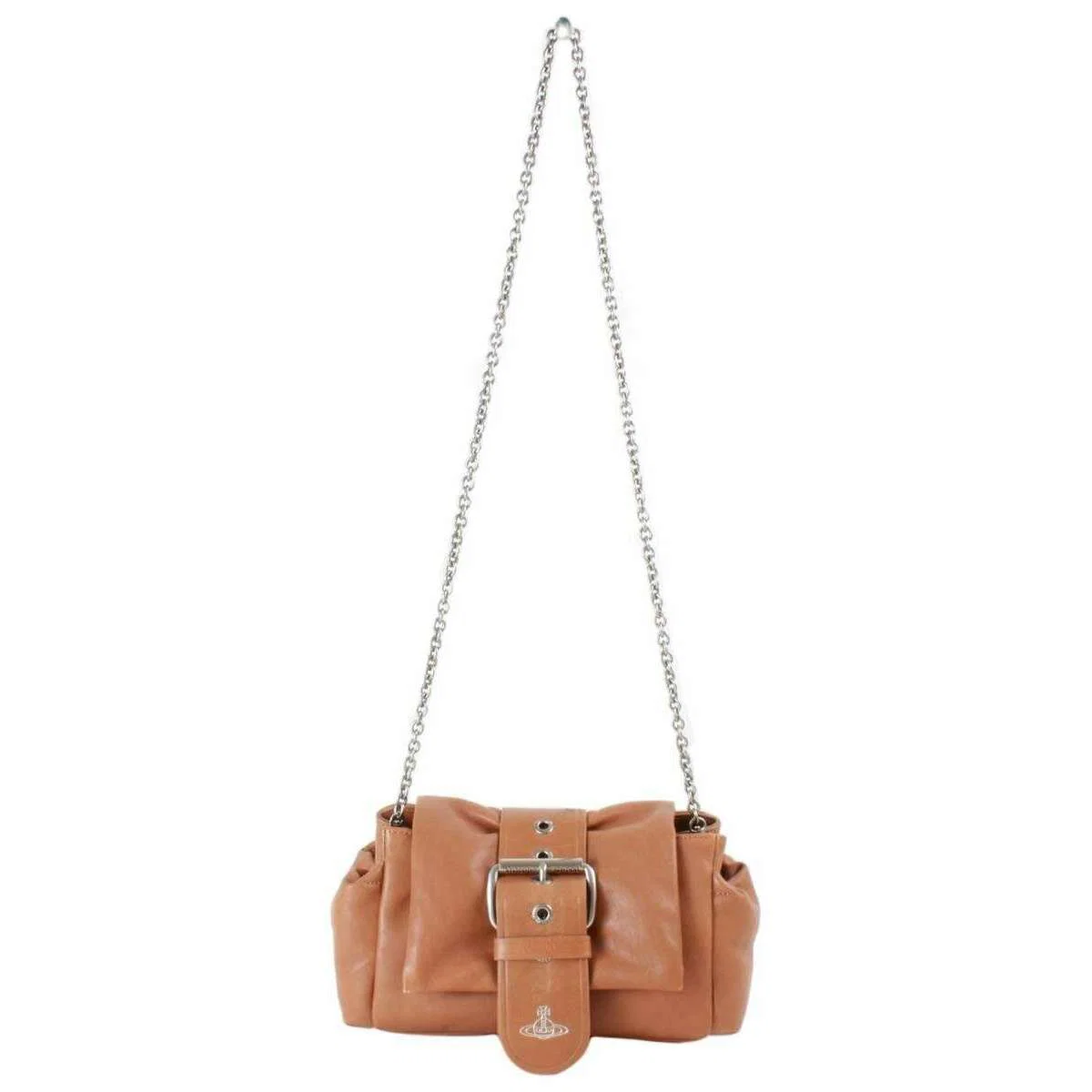 Vivienne Westwood Hazel Supple Leather Treasure Handbag - Honey Brown/Dark Silver - Image 3