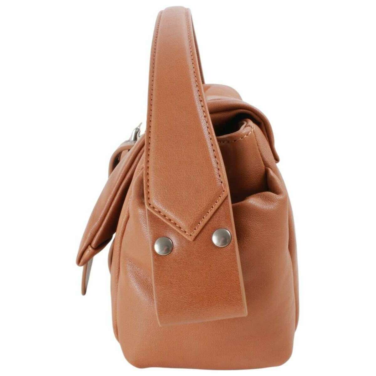 Vivienne Westwood Hazel Supple Leather Treasure Handbag - Honey Brown/Dark Silver - Image 5