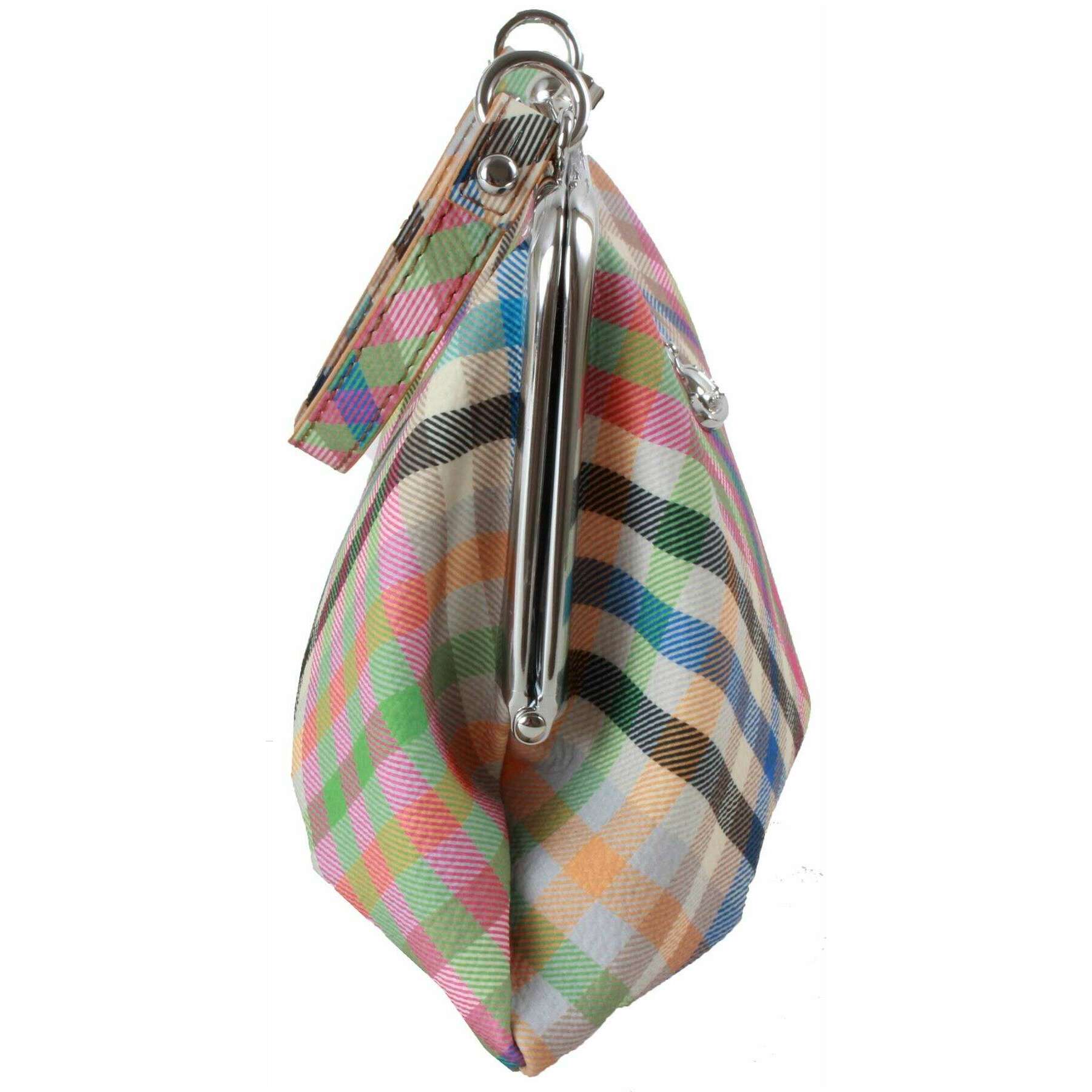 Vivienne Westwood Heather Plaid Granny Frame Purse - Beige/Pink/Blue - Image 5