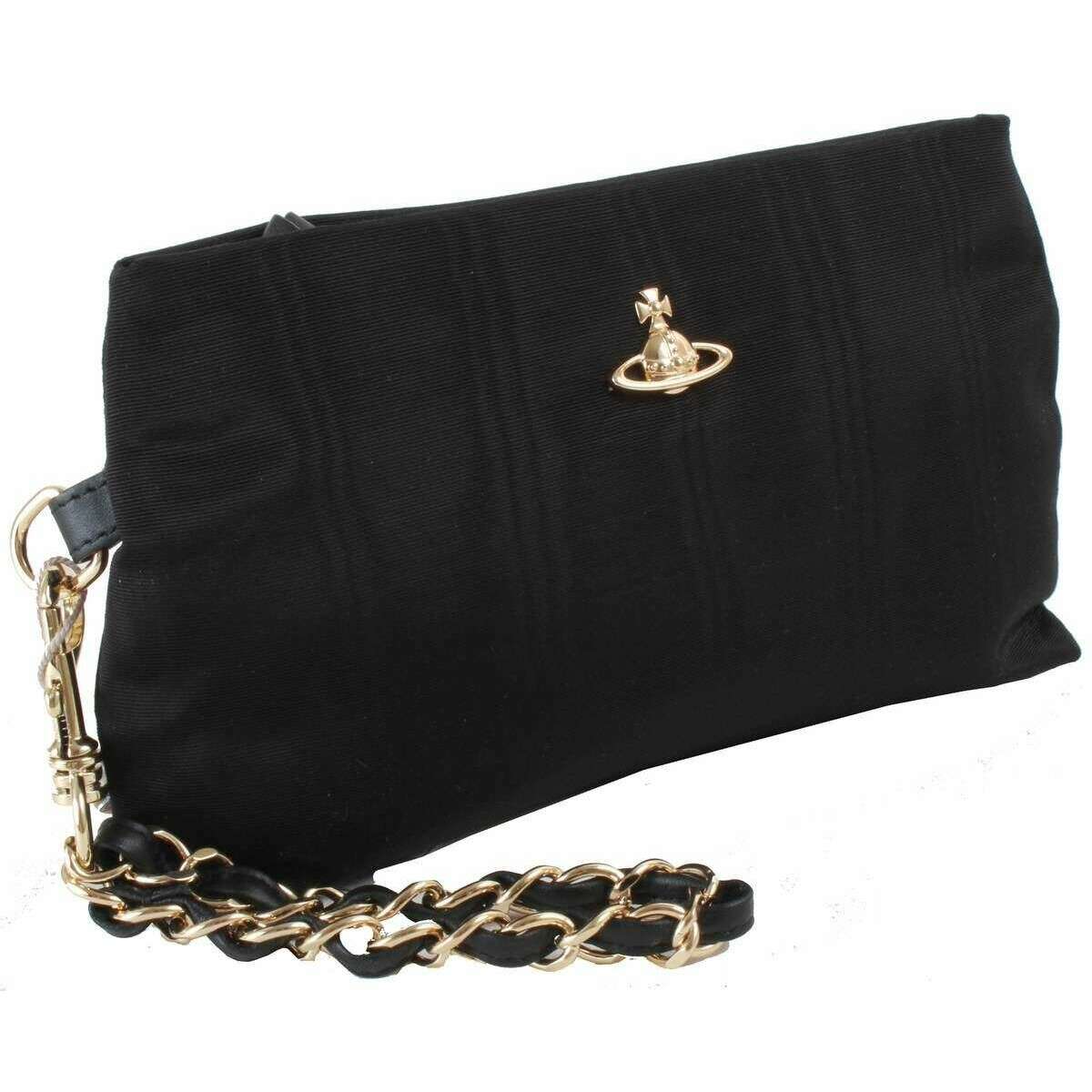 Vivienne Westwood Moire Sadie Wristlet Pouch - Black - Image 4
