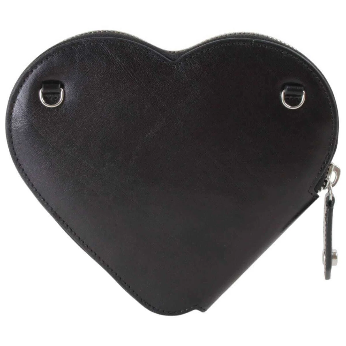 Vivienne Westwood Shiny Veget Tanned Heart Crossbody Bag - Black - Image 2