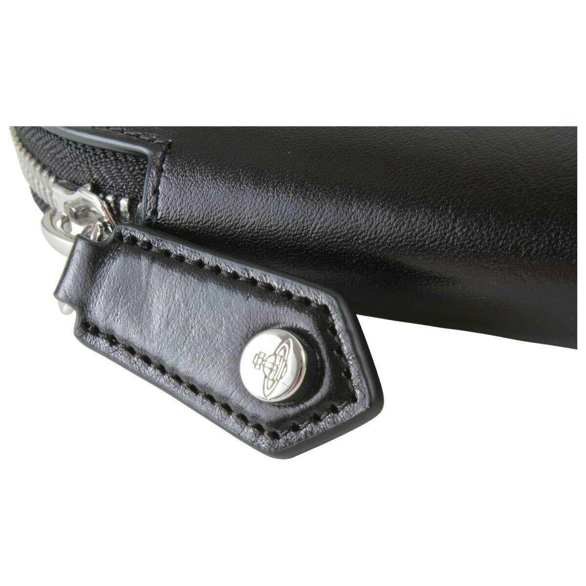 Vivienne Westwood Shiny Veget Tanned Heart Crossbody Bag - Black - Image 5