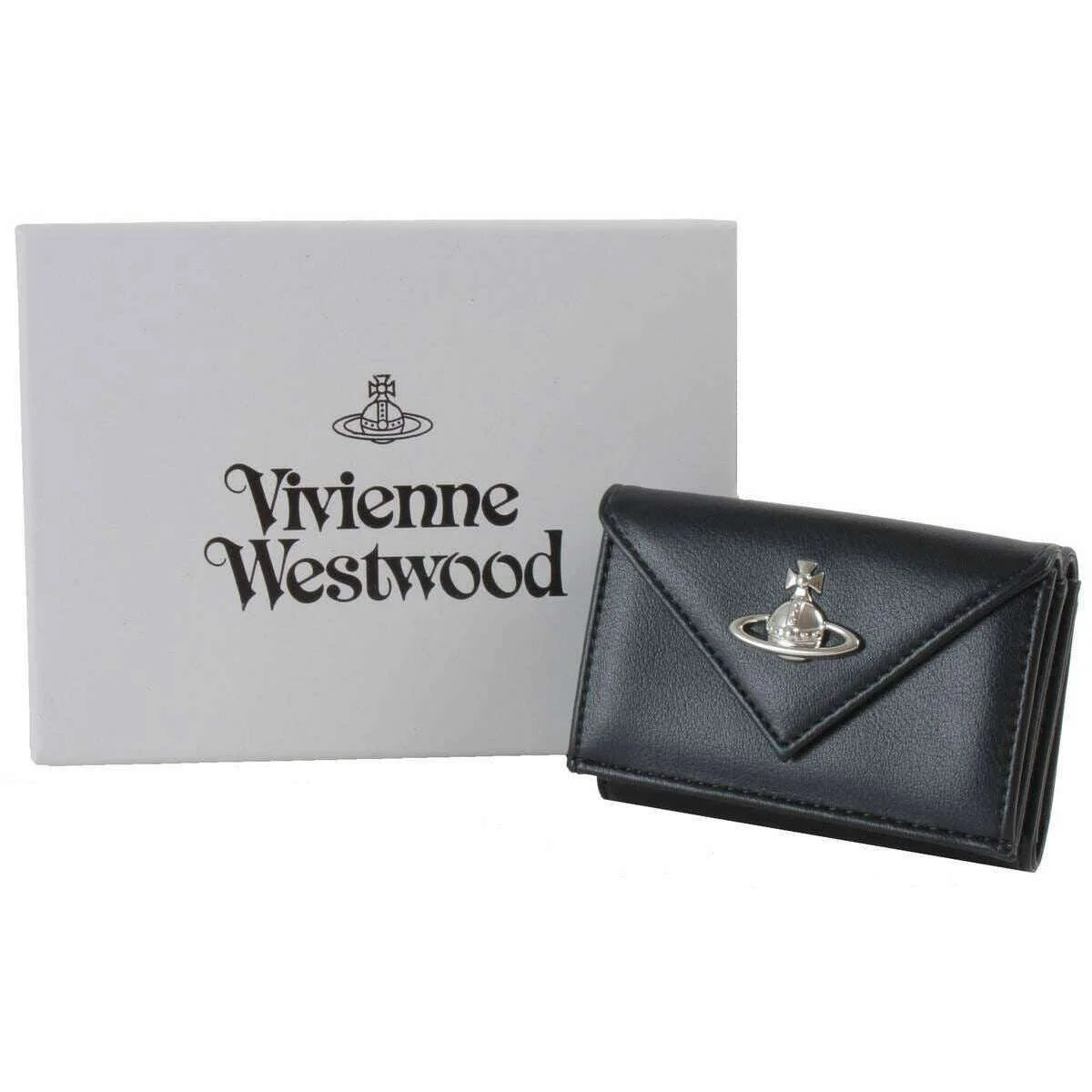 Vivienne Westwood Smooth Envelope Billfold Wallet - Black - Image 5