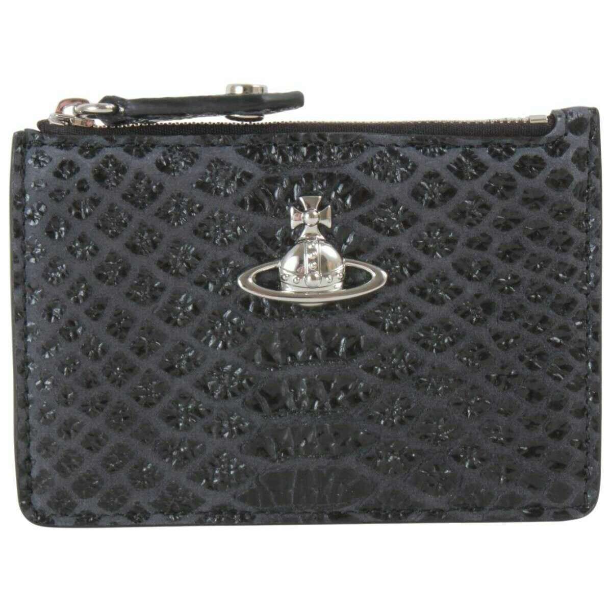 Vivienne Westwood Snake Effect Slim Card Holder - Dark Grey