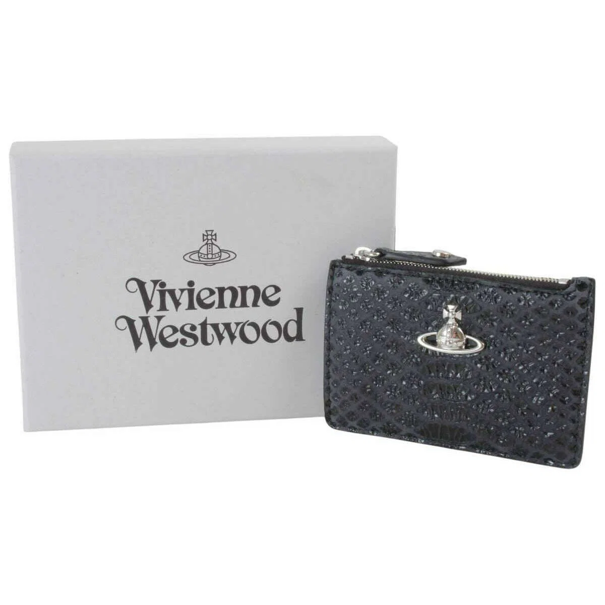 Vivienne Westwood Snake Effect Slim Card Holder - Dark Grey - Image 5