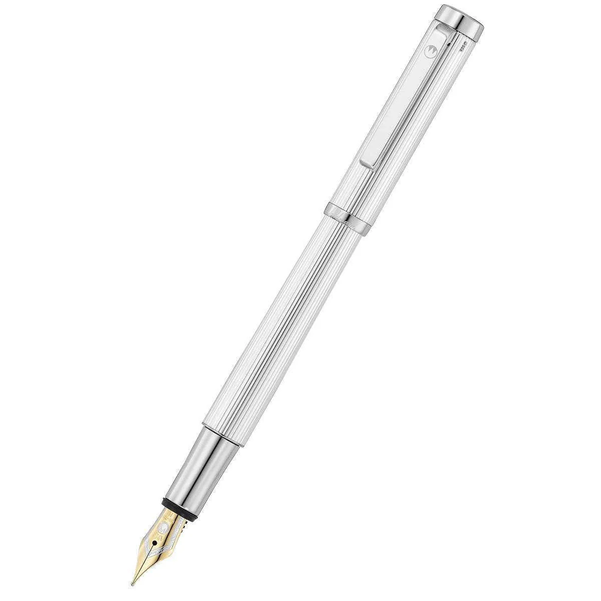 Waldmann Pens Liberty 18ct Gold Nib Fountain Pen - All Silver - Image 3