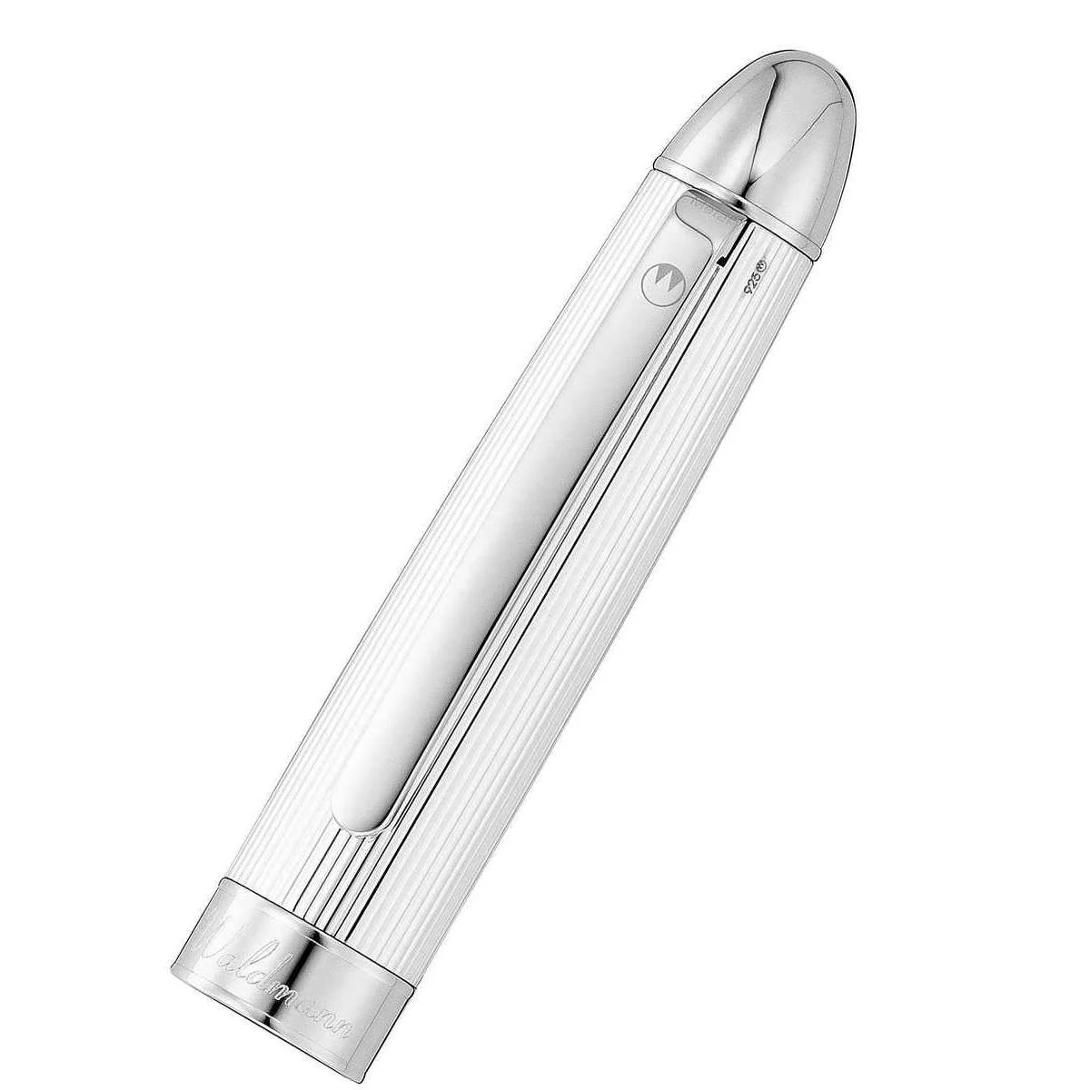 Waldmann Pens Precieux Pinstripe Stainless Steel Nib Fountain Pen - Black/Silver - Image 4