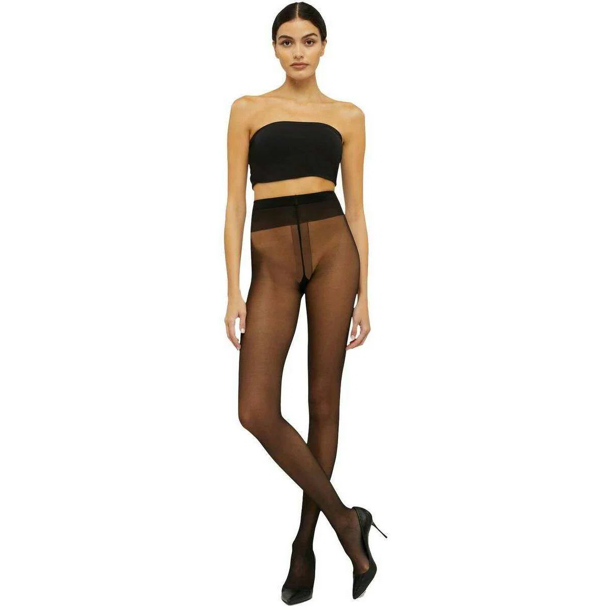 Wolford Individual Ultra Sheer 10 Denier Tights - Black - Image 5