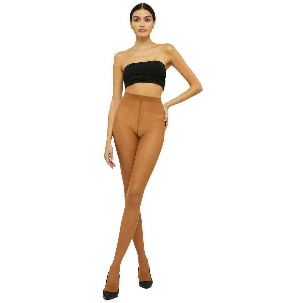 Wolford Individual Ultra Sheer 10 Denier Tights - Honey Brown - Image 5