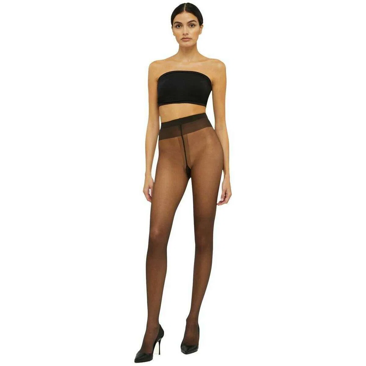 Wolford Individual Ultra Sheer 10 Denier Tights - Nearly Black - Image 5