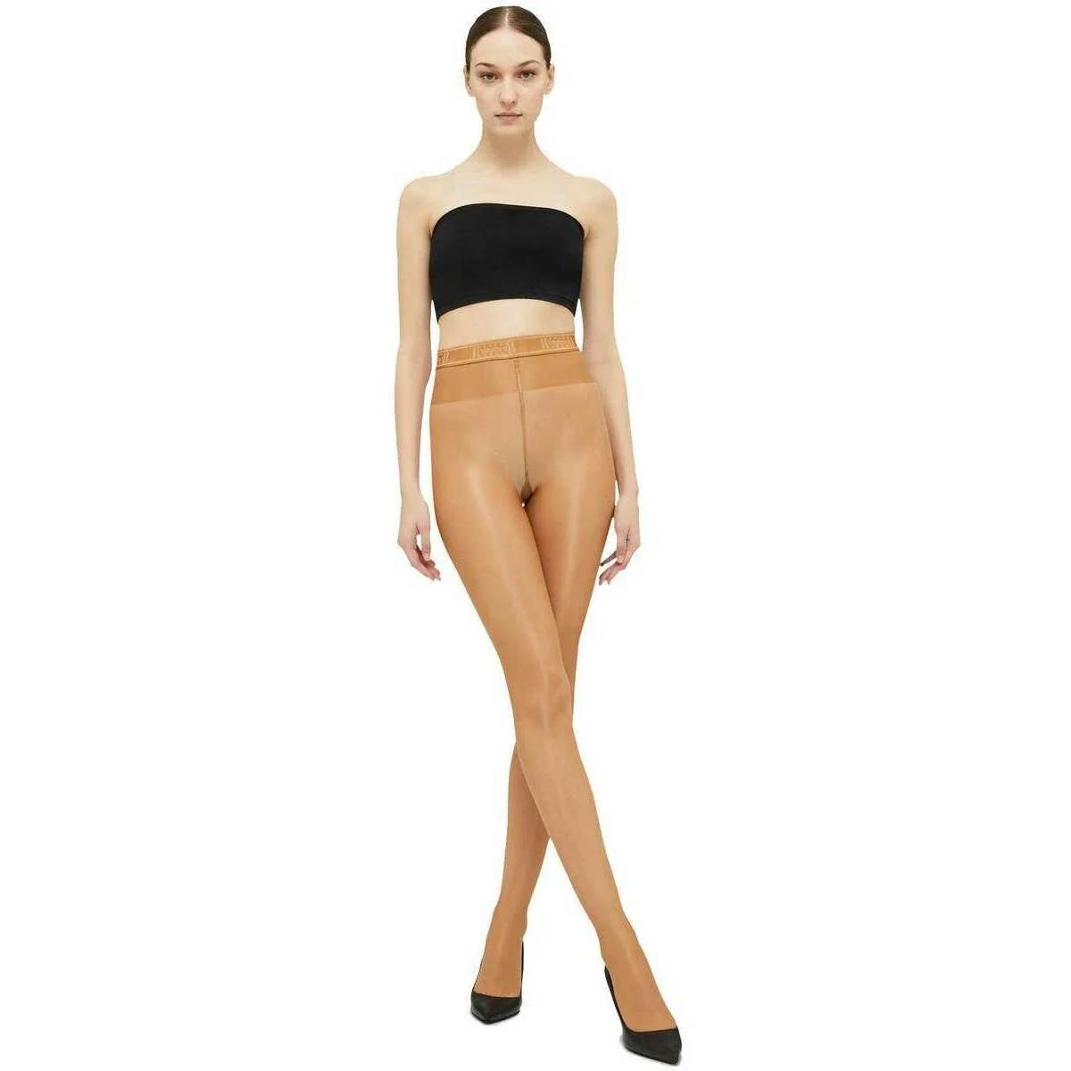 Wolford Neon Semi-Sheer 40 Denier Tights - Gobi Beige - Image 5