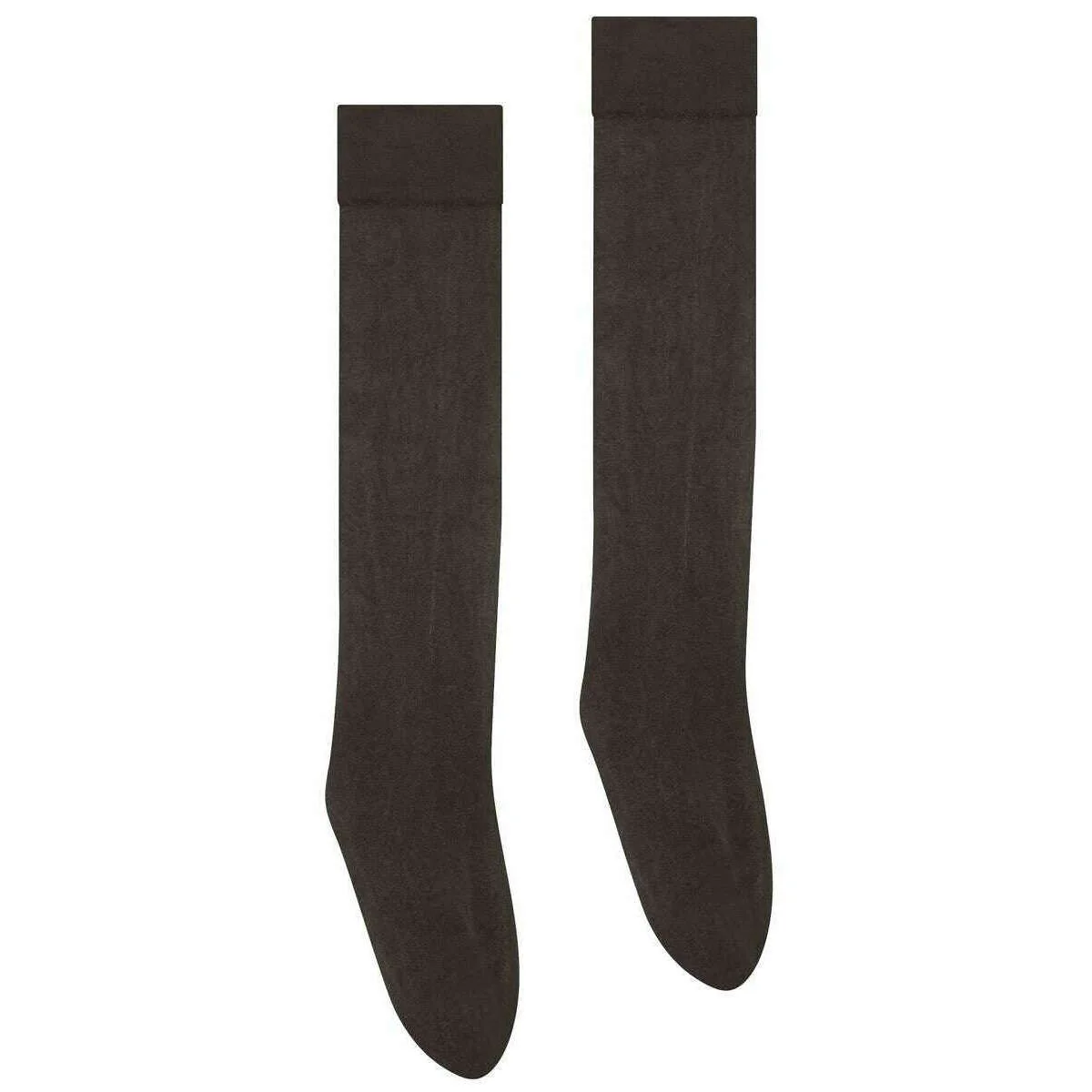 Wolford Satin Touch Sheer Shimmer 20 Denier Knee High Tights - Nearly Black - Image 3