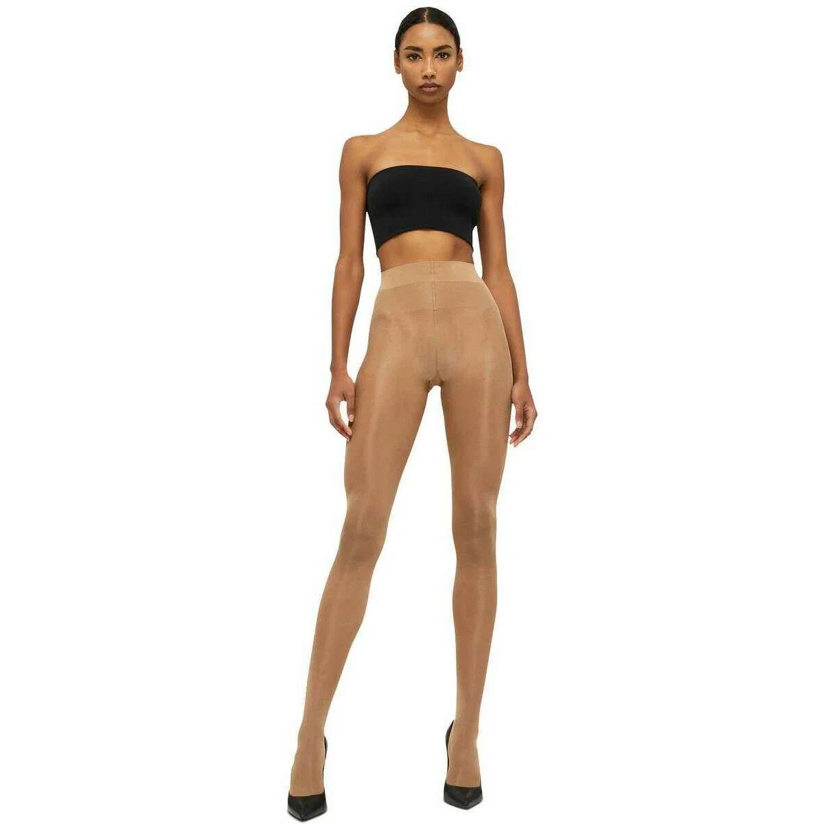 Wolford Satin Touch Sheer Shimmer 20 Denier Tights - Sand Beige - Image 5