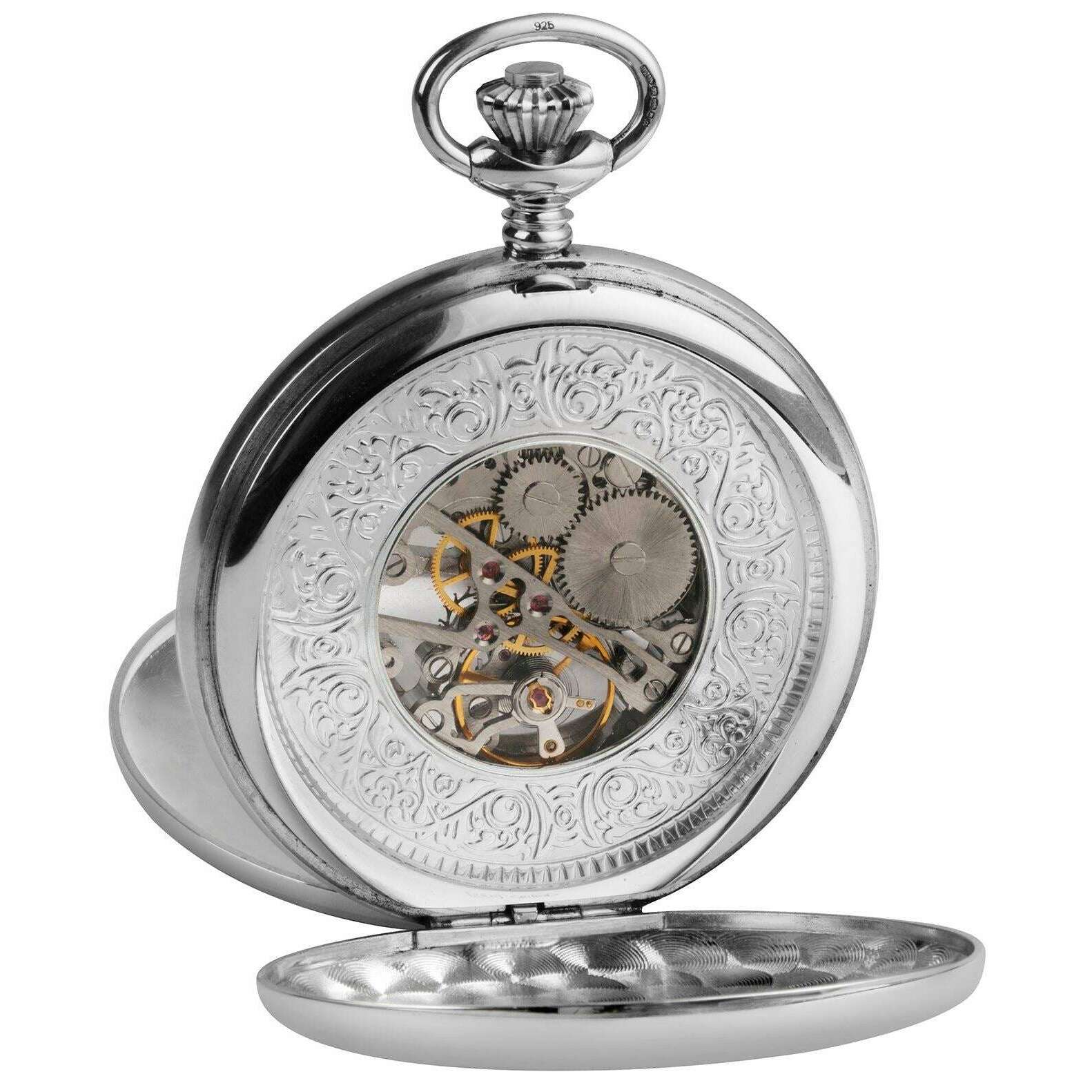 Woodford Chain Pocket Watch - Chrome Silver - Image 2