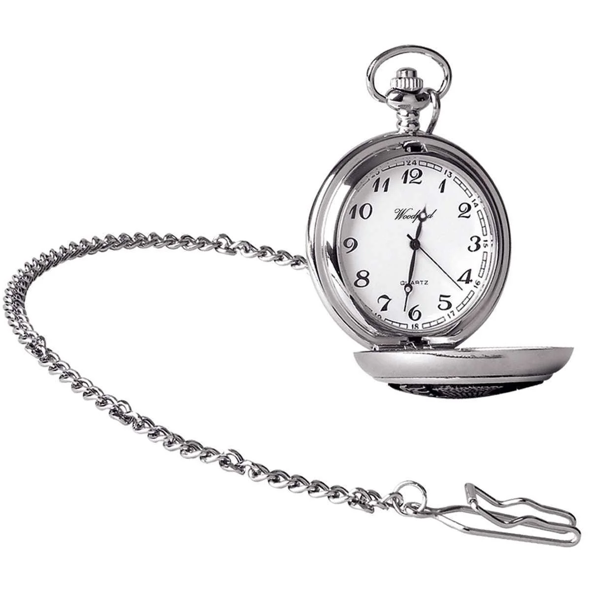 Woodford Sailing Chrome Plated Full Hunter Quartz Pocket Watch - Silver - Image 2