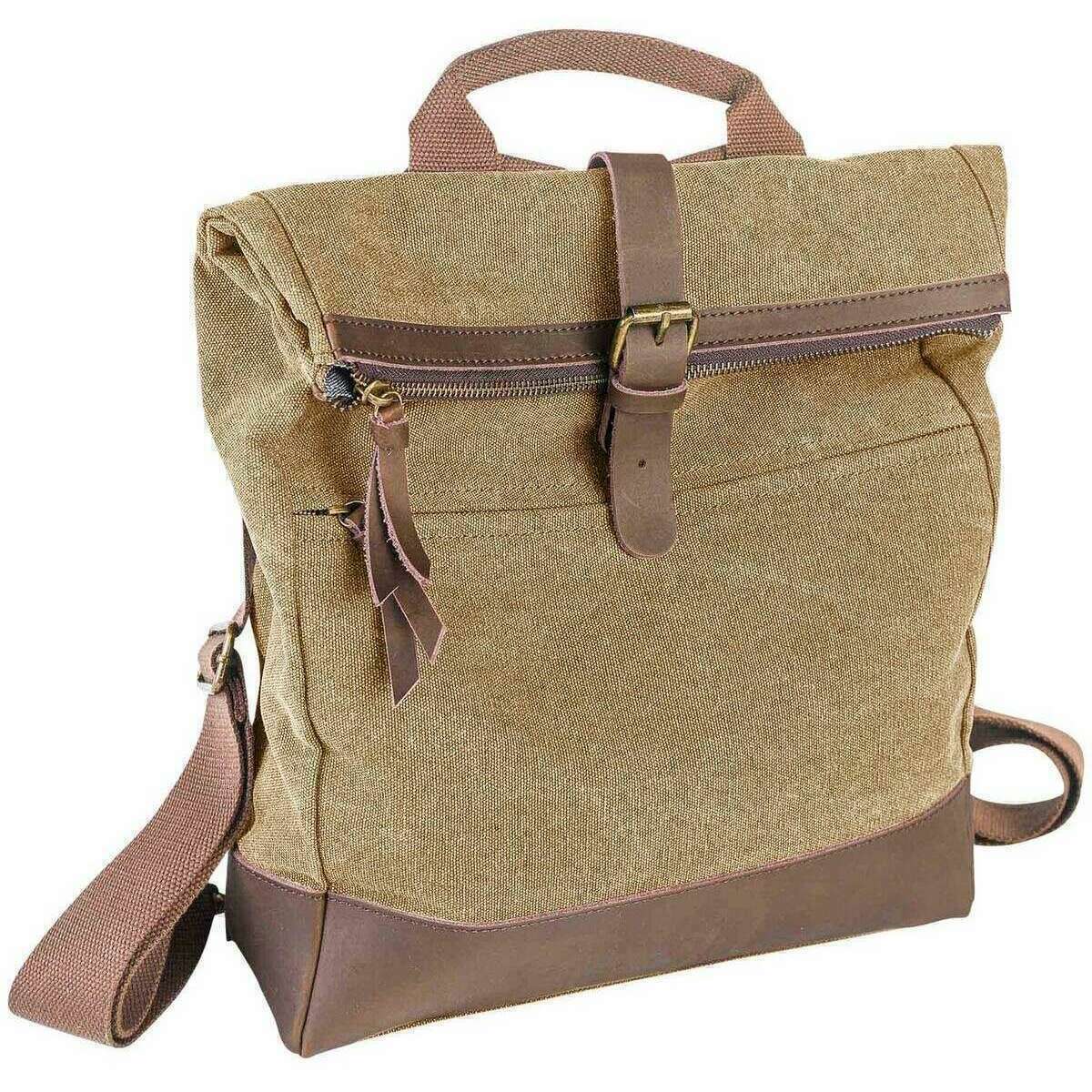 ZEDE Military School Backpack - Beige Khaki - Image 3