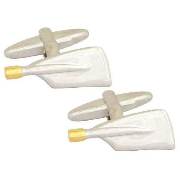 Zennor 2 Toned Rowing Blade Cufflinks - Silver/Gold