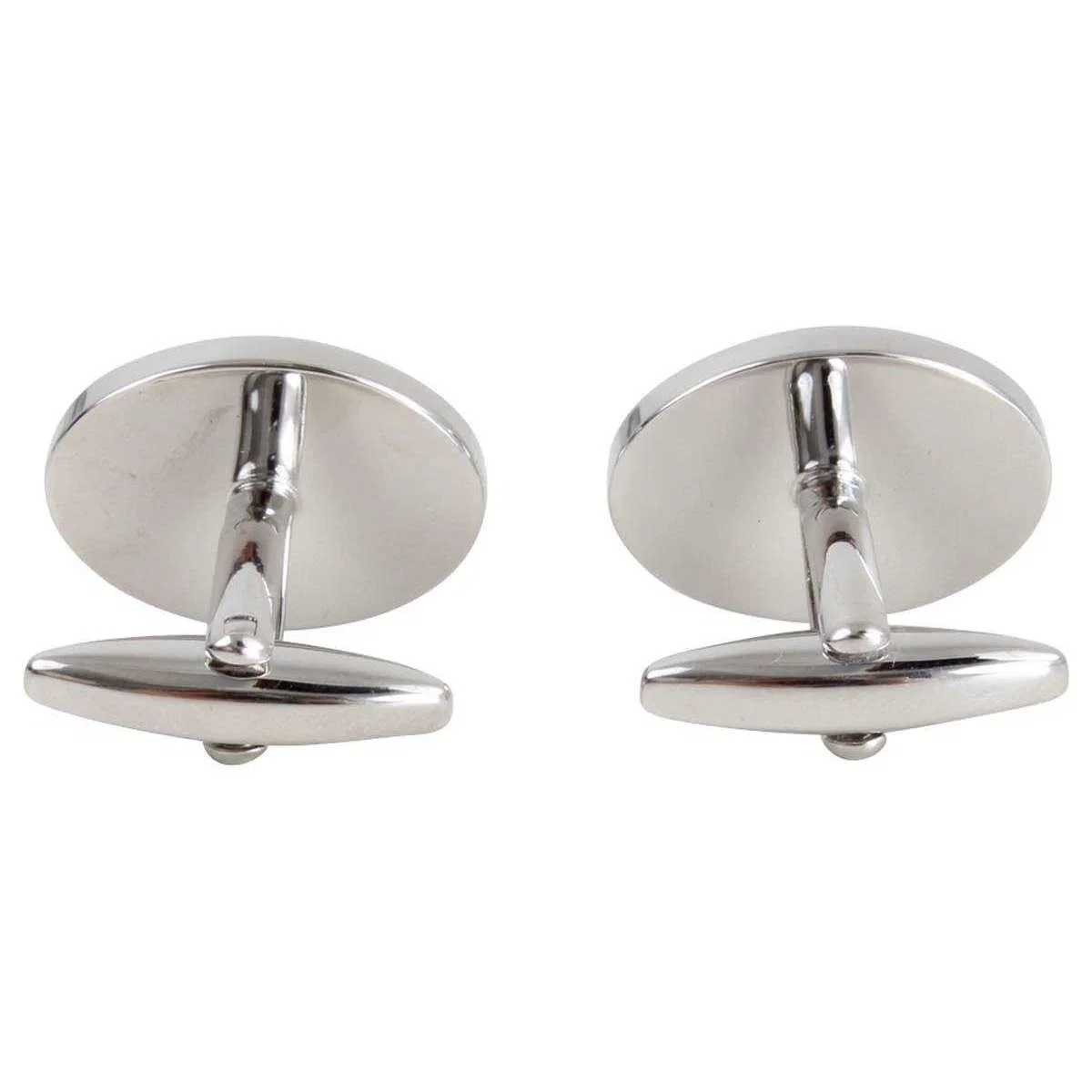 Zennor Enamel Oval Cufflinks - Blue/Silver - Image 4
