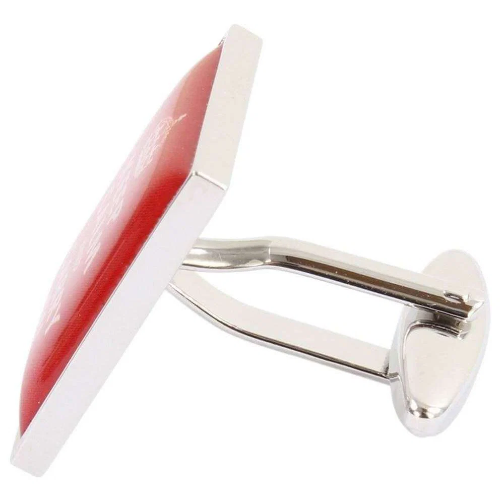 Zennor Keep Calm and Carry On Cufflinks - Red - Image 5